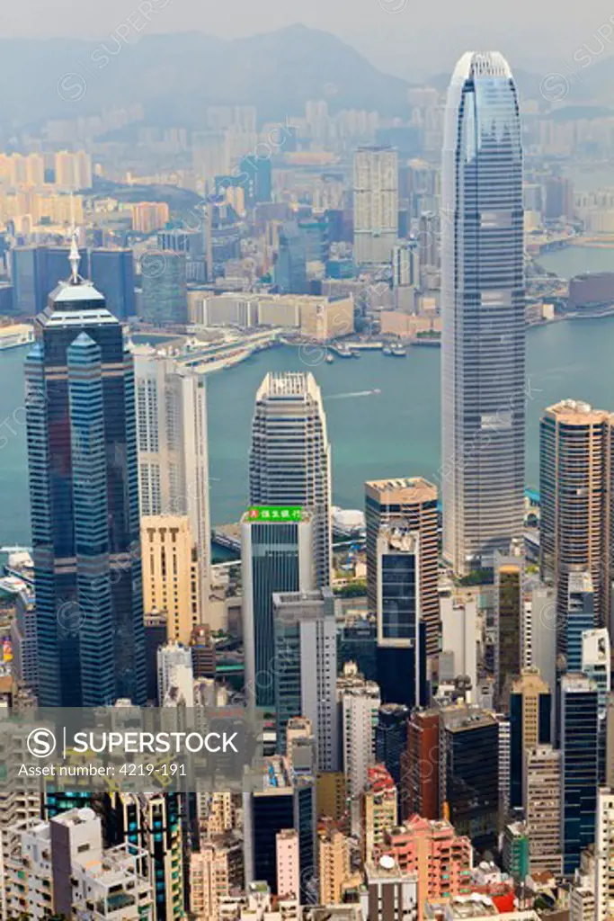 China, Hong Kong, Hong Kong skyline from Peak