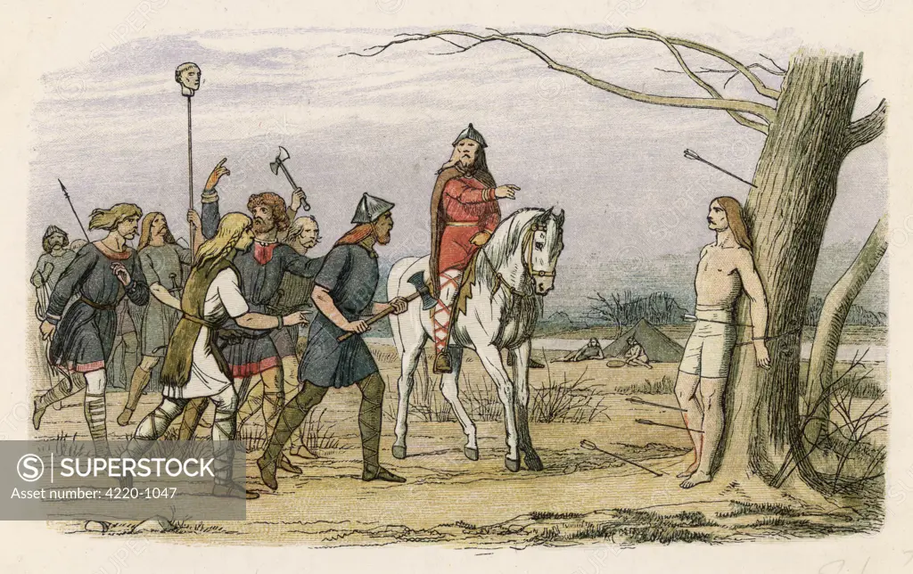 Edmund King of East Anglia is  killed by the Danes.