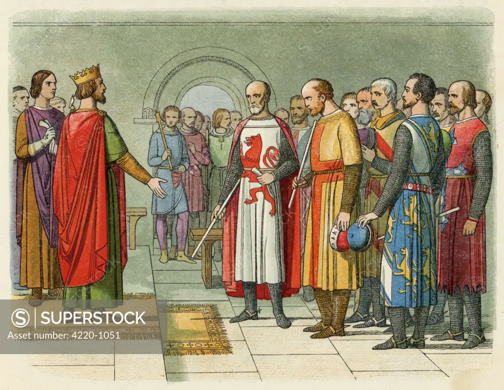 Henry III confers with  parliament