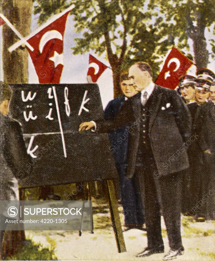 Kemel Ataturk introduces  language reform.