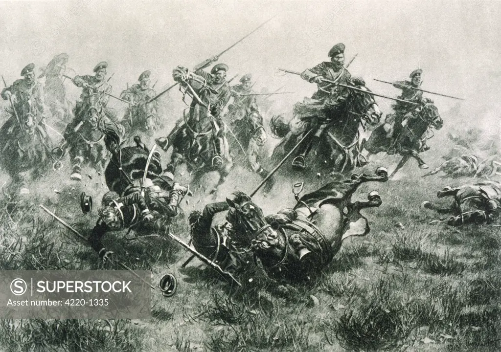 Cavalry charge of the Cossacks