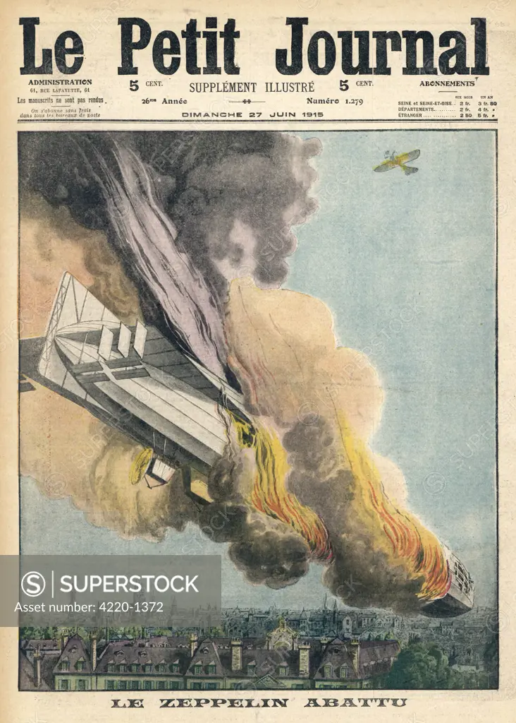 Lieutenant Warneford shoots  down the first Zeppelin of the  war over Ghent