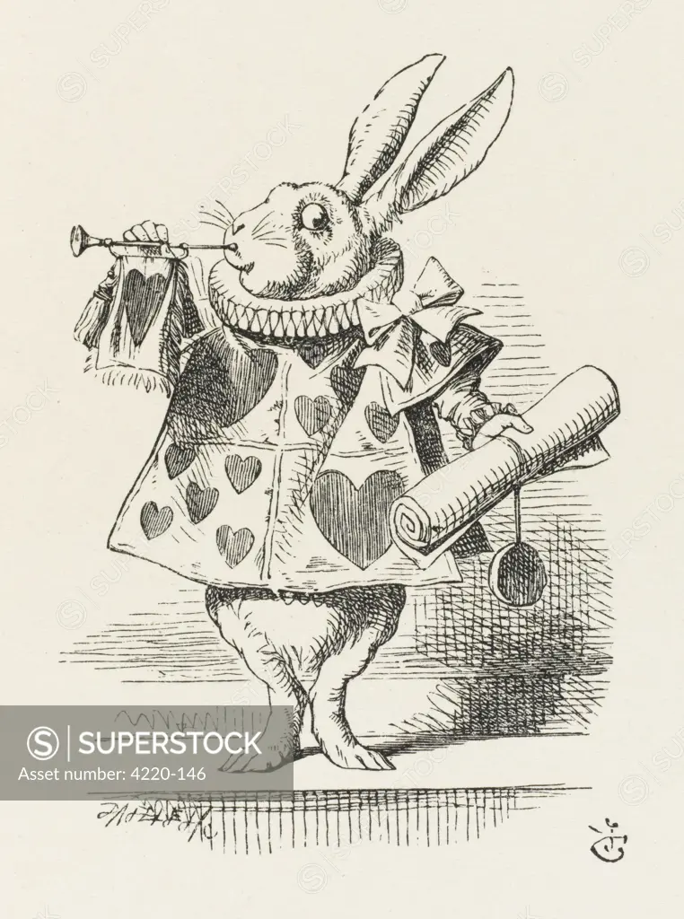 The White Rabbit in herald's costume        Date: First published: 1865