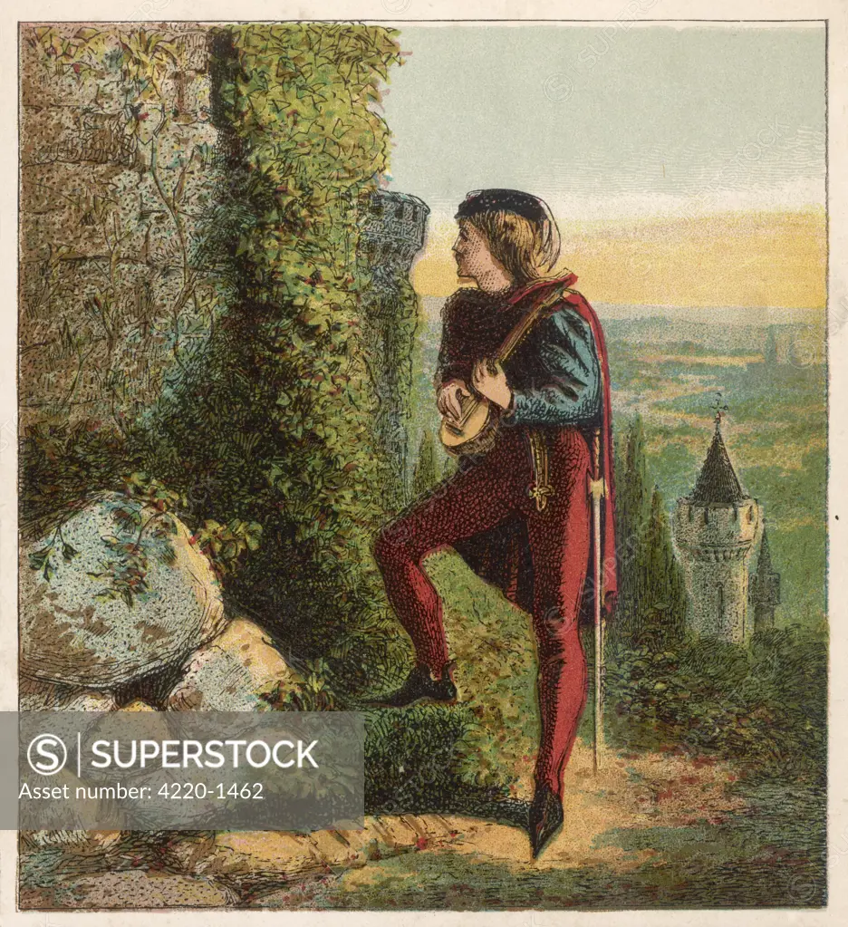 When Richard I is captured  returning from the Crusades,  Blondel, a troubadour, sings  outside the castles of Germany  &amp; Austria a song only Richard knows, in order to find him