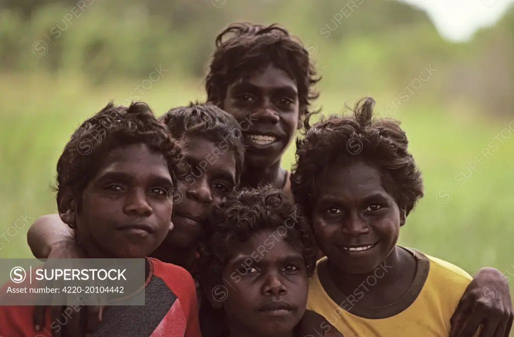 Children of Bathurst Island (one of the Tiwi Islands north of Darwin). Northern Territory, Australia.