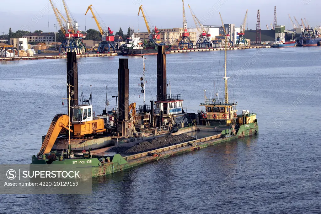Dredger - port of Claipeda. Lithuania.
