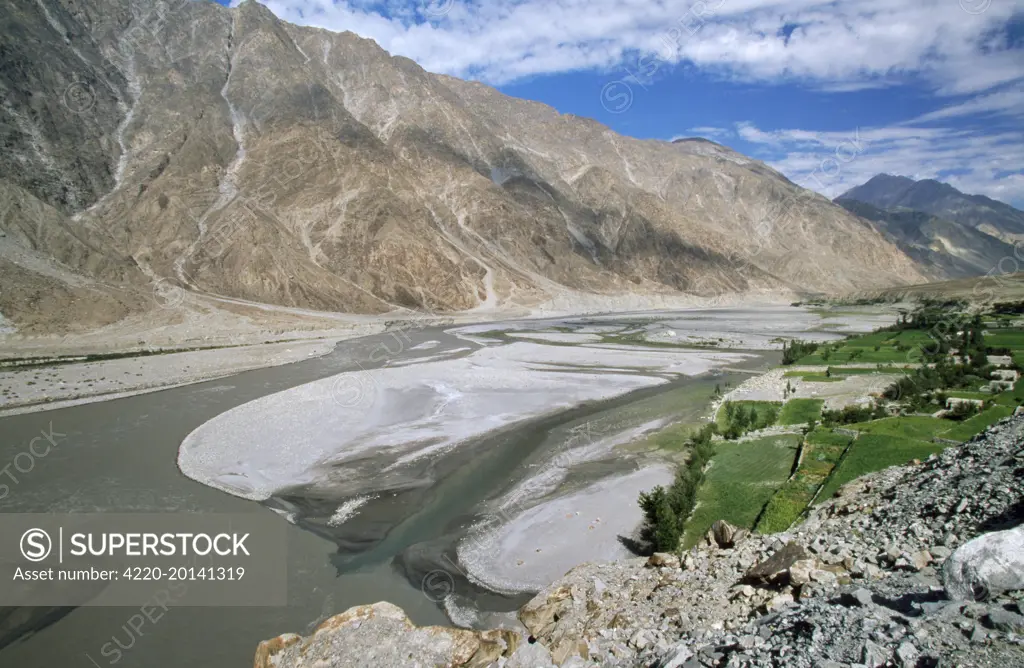 Pakistan - with river ( ). Hunza Valley, Karakorum Highway.