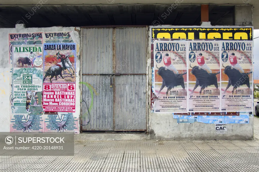 Bull Fighting Posters. Caceres, Extremadura, Spain.