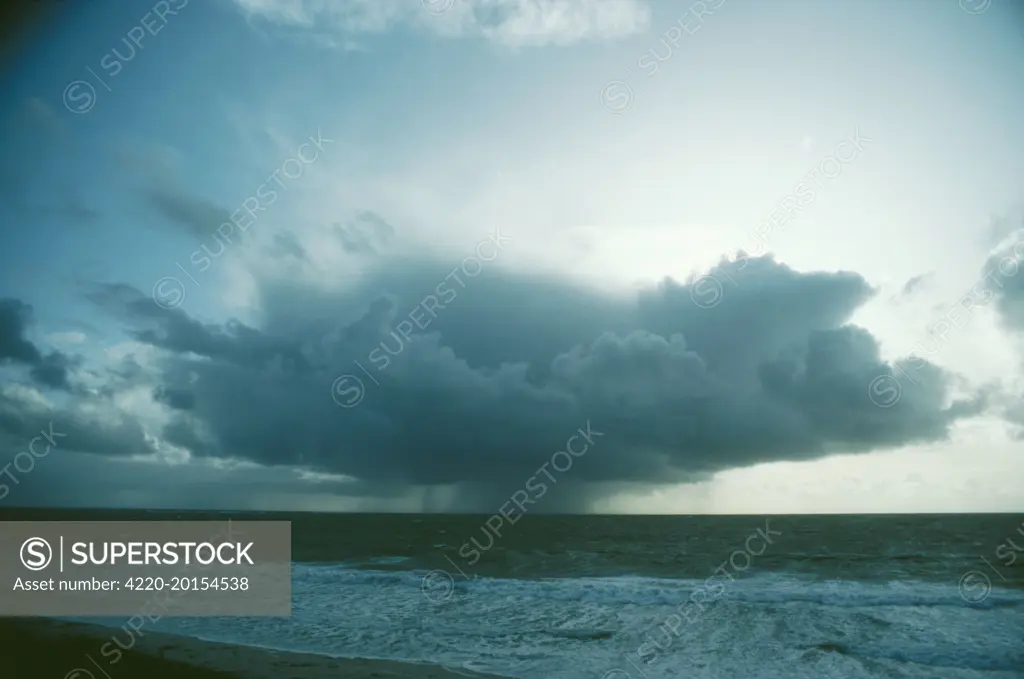 CLOUDS - Storm / rain cloud over Atlantic. Outer Hebrides, Scotland, UK.