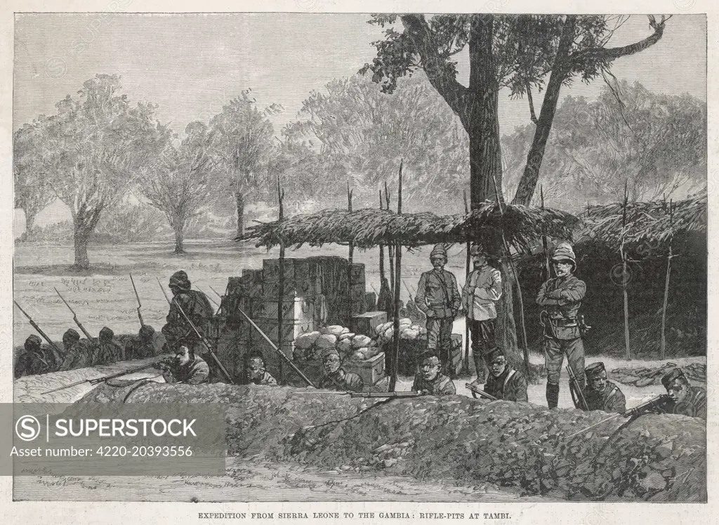 Expedition from Sierra Leone  to the Gambia, rifle pits at Tambi     1892