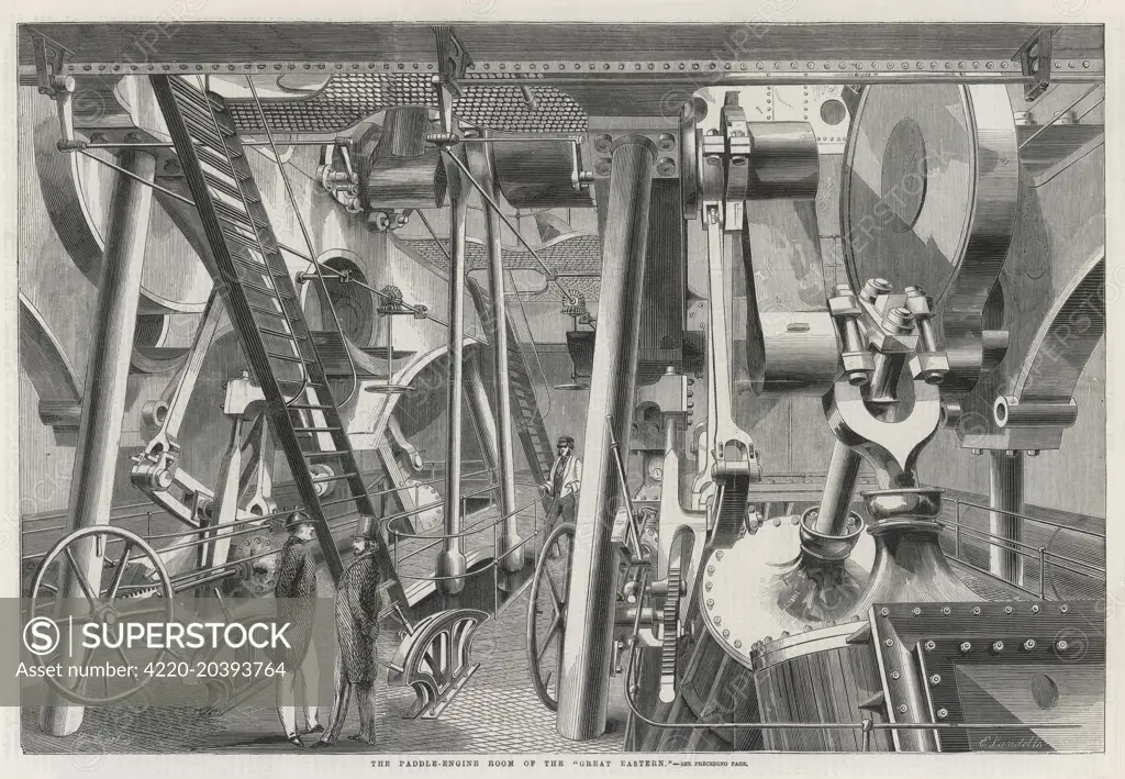 The paddle-engine room of the  'Great Eastern'         Date: 1859