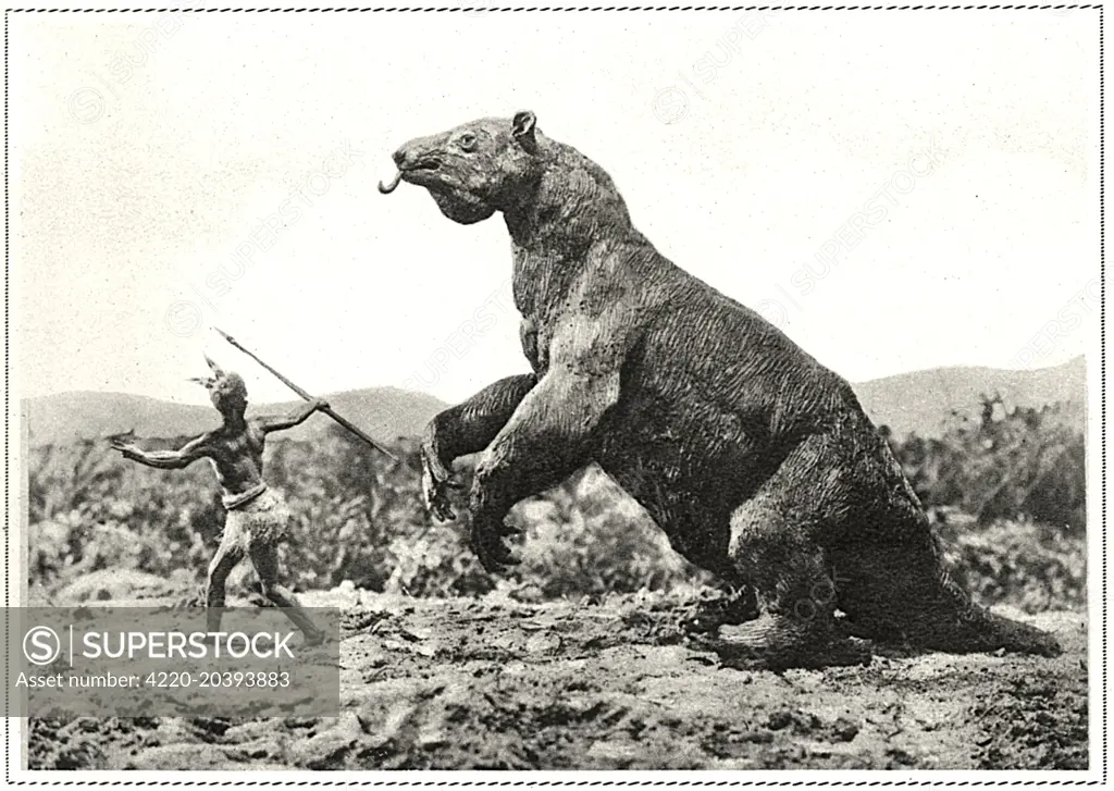 photo of model of Megatherium (source not  indicated)      