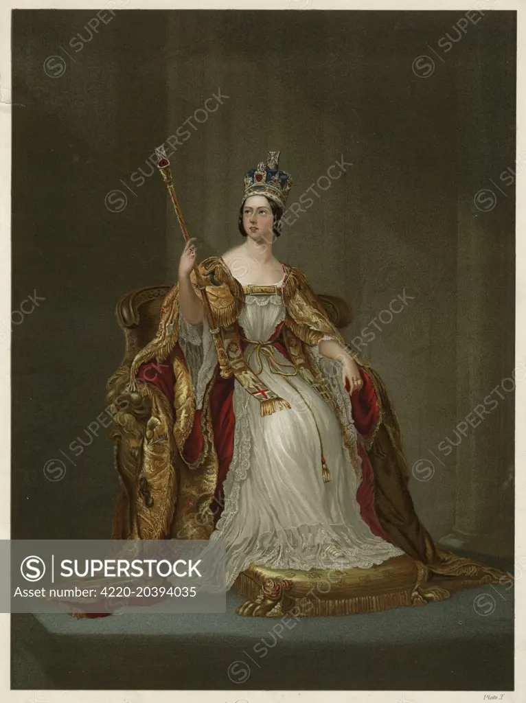 QUEEN VICTORIA  In her Coronation robes, June 1838       Date: 1819 - 1901
