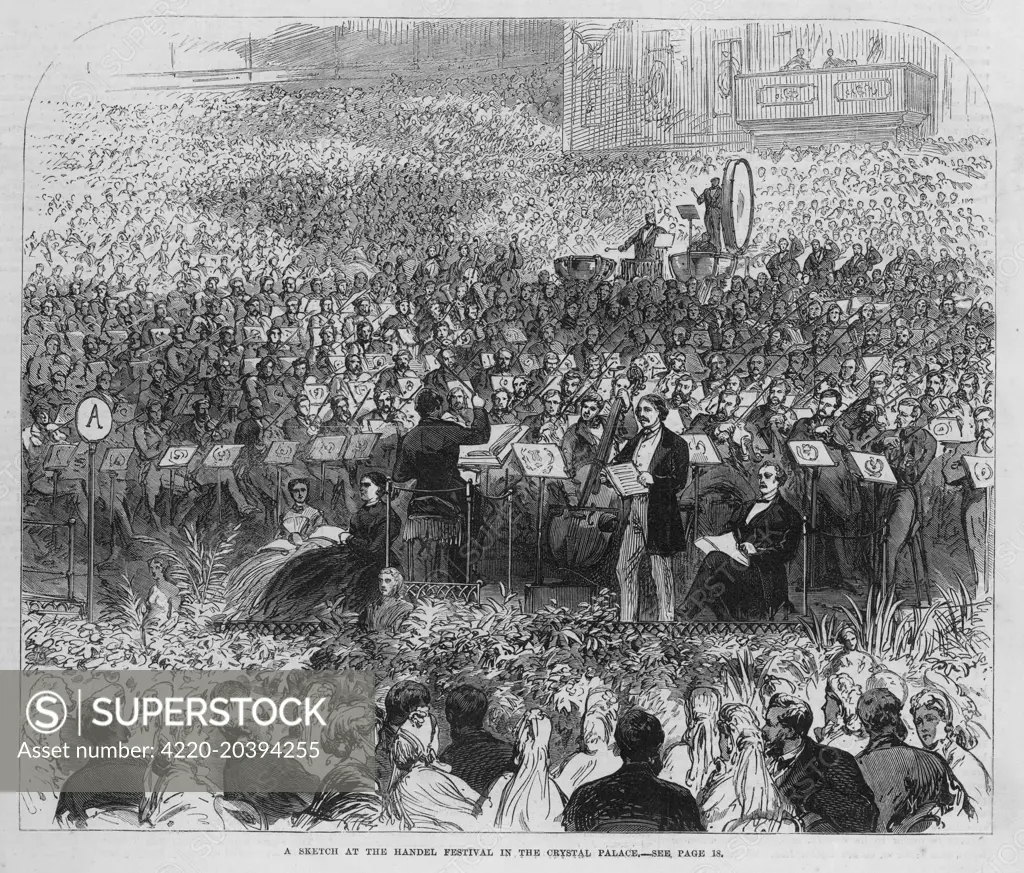  A Handel Festival at the  Crystal Palace, Sydenham  (London)       Date: 1865