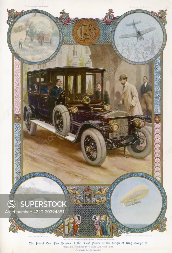 George V enters the royal  Daimler         Date: 1911