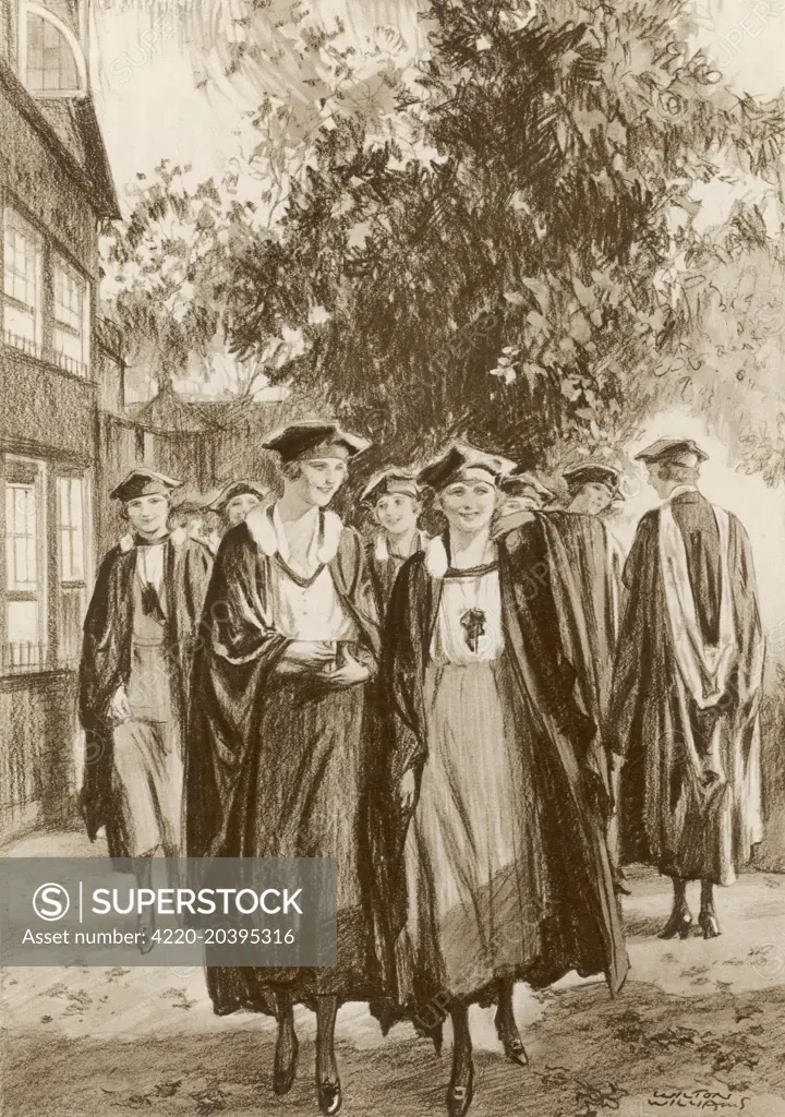 First women graduates from  Somerville College.      1920