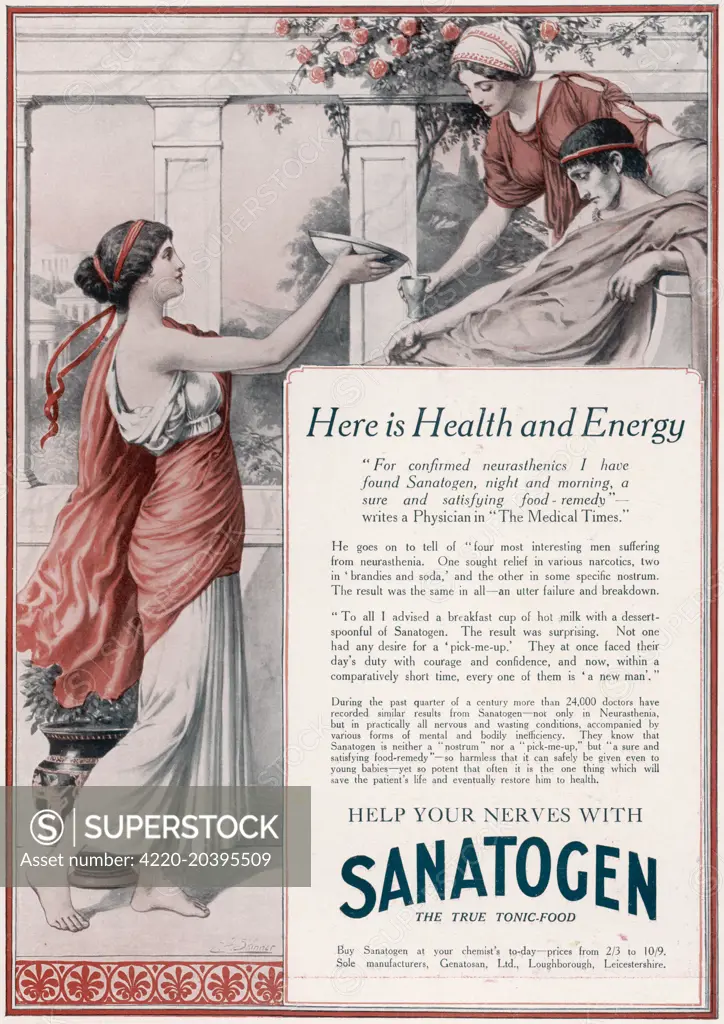  Help your nerves with SANATOGEN - the true tonic food       Date: 1923