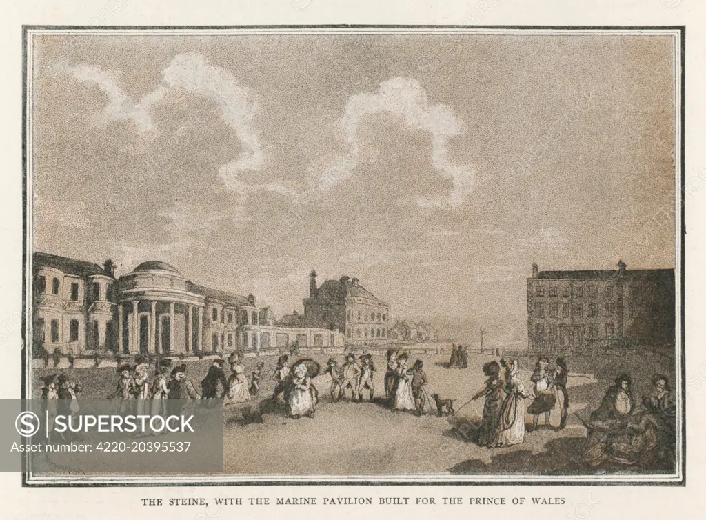  Brighton, Sussex: The Steine and the Marine Pavilion (as it was then)      Date: 1789
