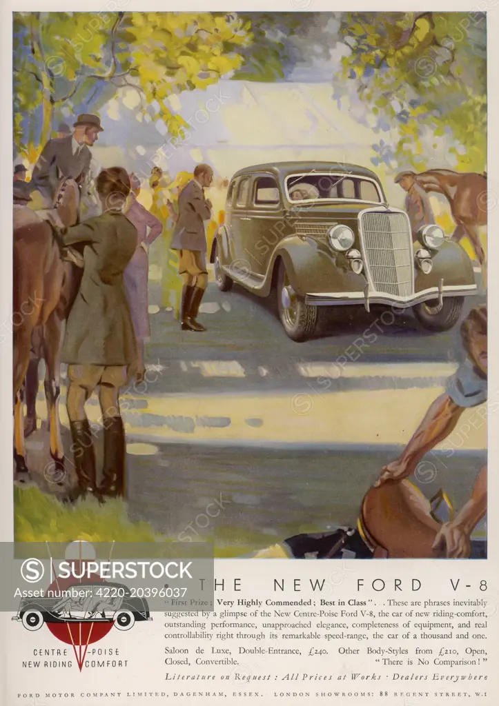  The Ford V-8 saloon de luxe -  at a horse show.     1935