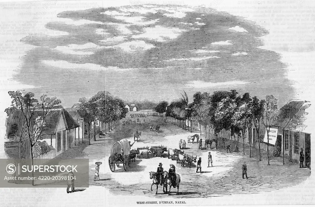 West Street : the town was  then named D'Urban (Natal).         Date: 1857