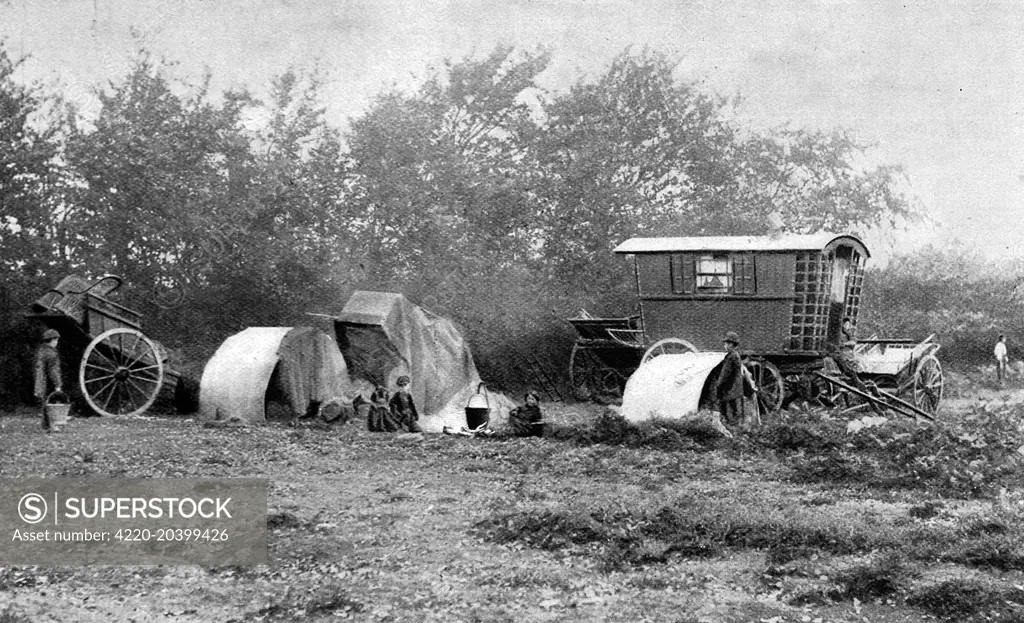 A gypsy camp on Exmoor.     Date: 1897