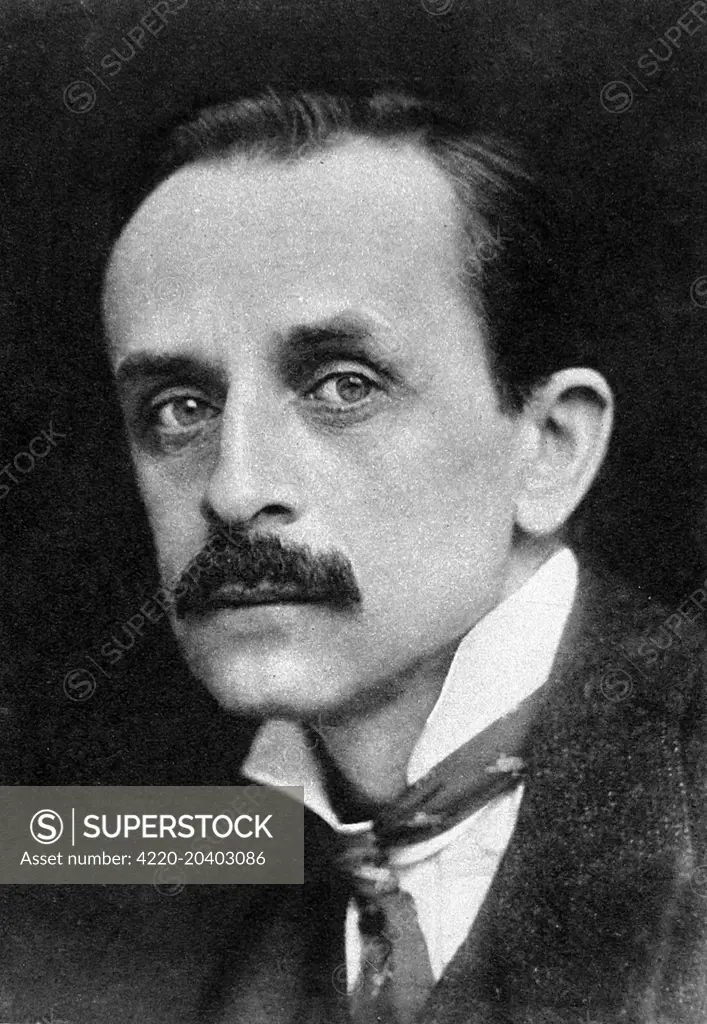 Photographic portrait of Sir James Matthew Barrie (1860-1937), the Scottish novelist and dramatist, pictured in 1924.     Date: 22/11/1924