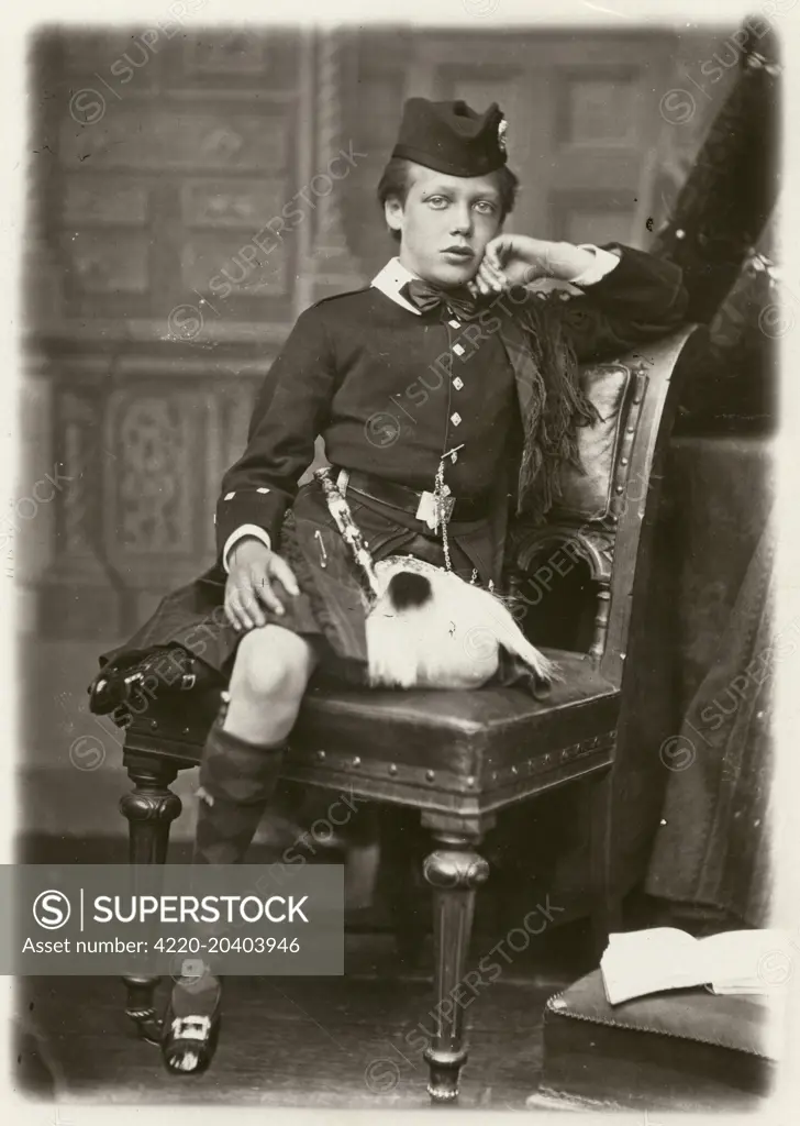 Prince George (later King George V), pictured in Highland attire.  c.1870