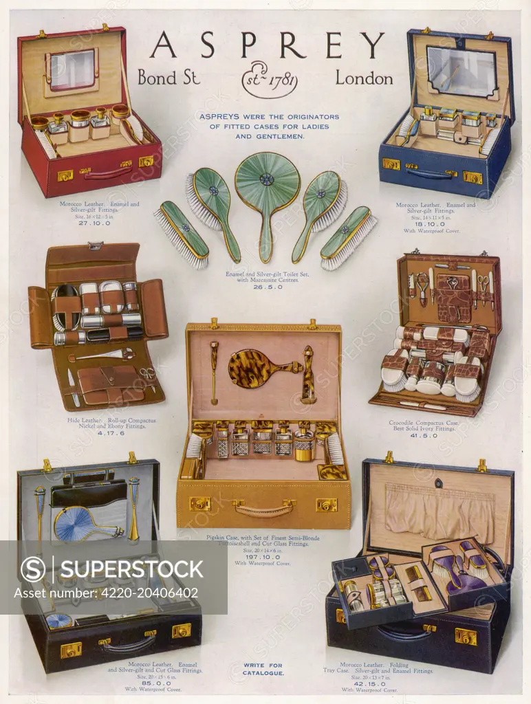 Asprey vanity cases.  1930