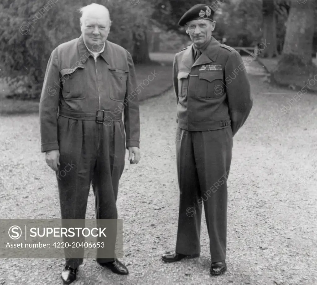 Field Marshall Montgomery and Winston Churchill  01/05/1944