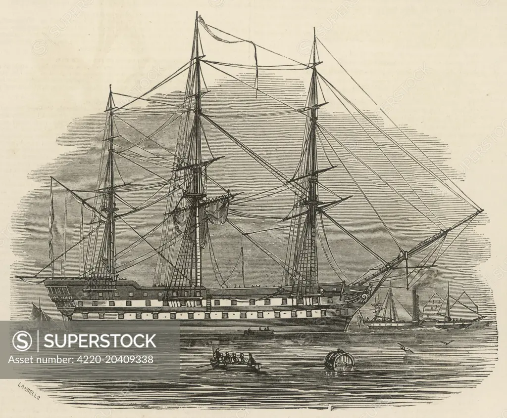 The Calcutta, an 84-gun ship of the Royal Navy.     Date: 1846