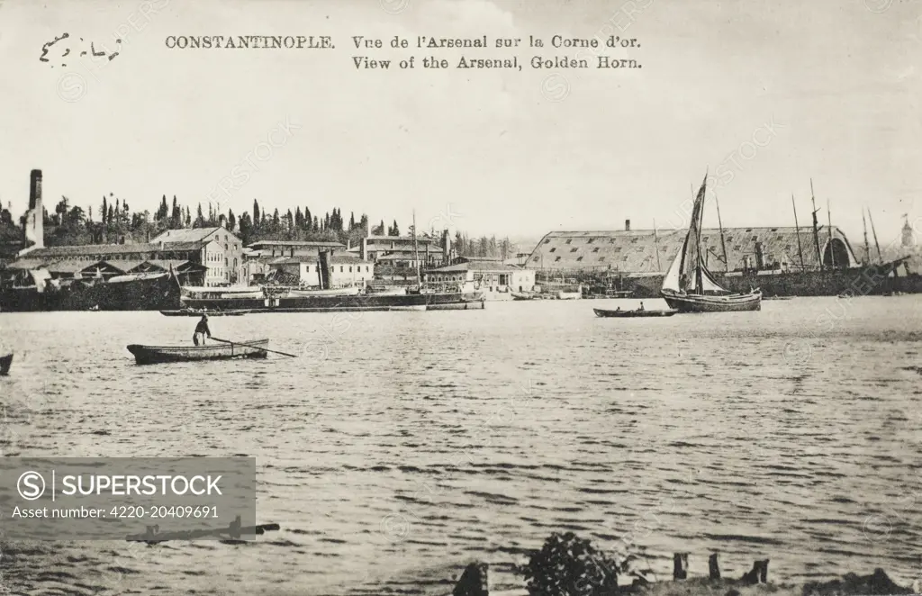 View of the Arsenal on the Golden Horn - Constantinople  1920s