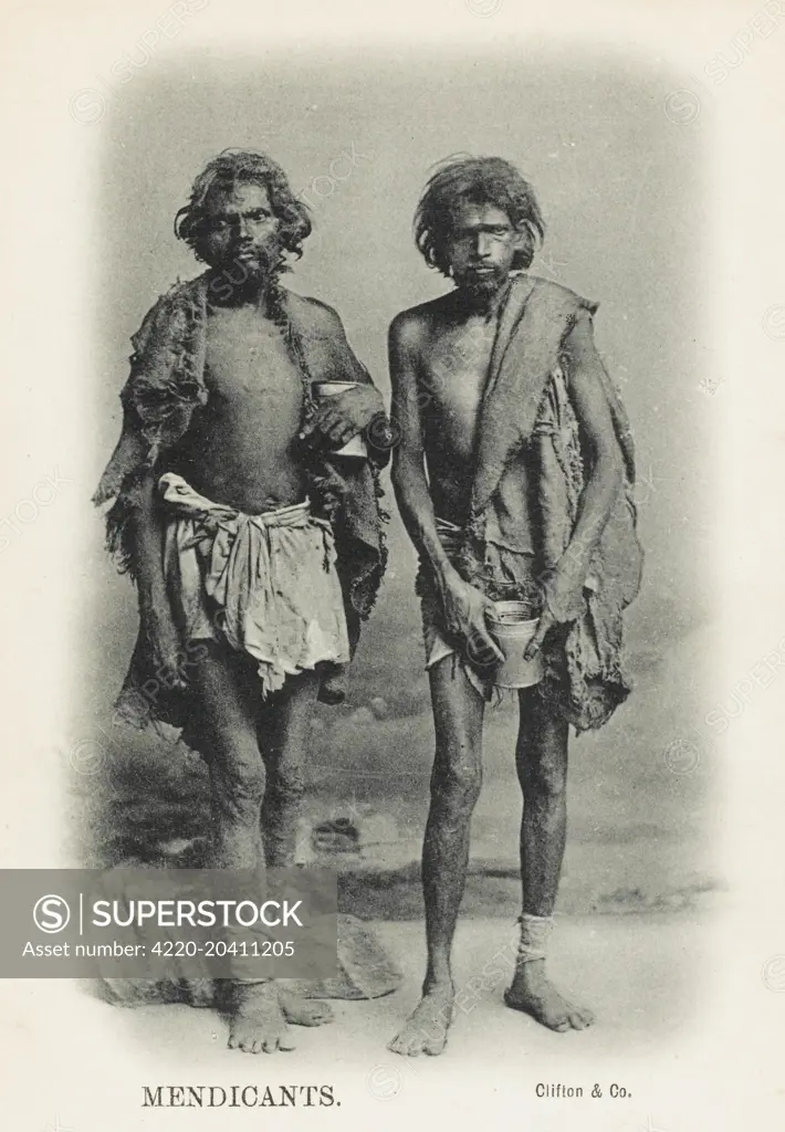 A pair of Indian beggars.     Date: circa 1910