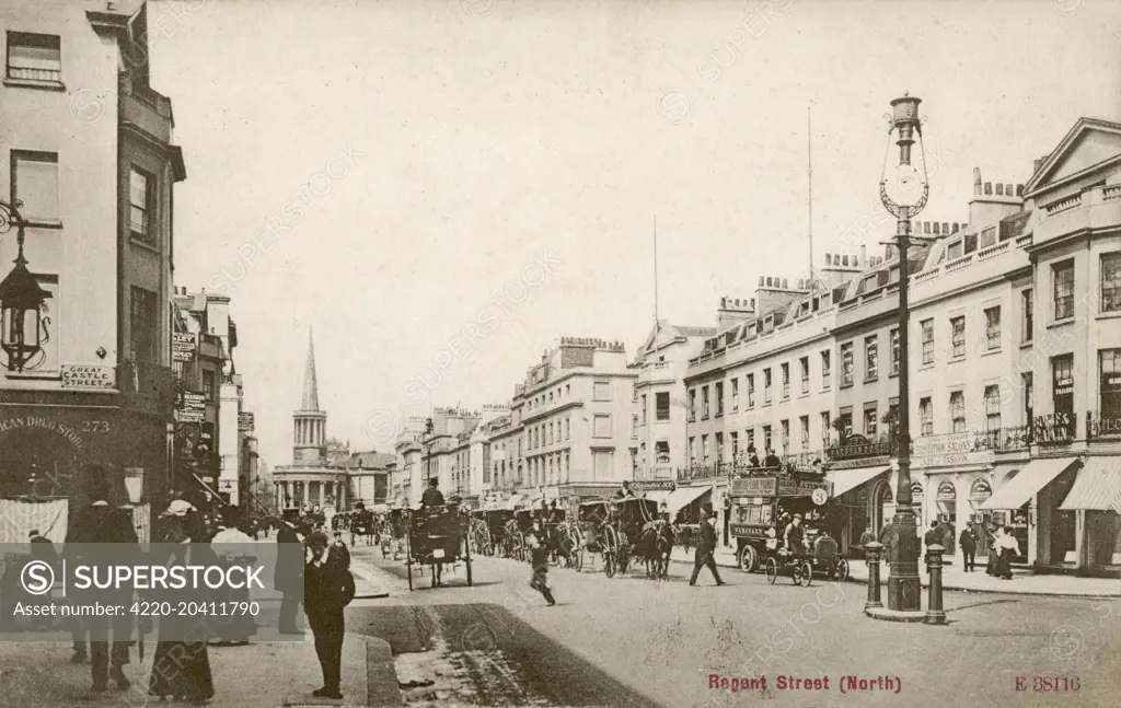Regent Street, London, England, c.1910     Date: C.1910