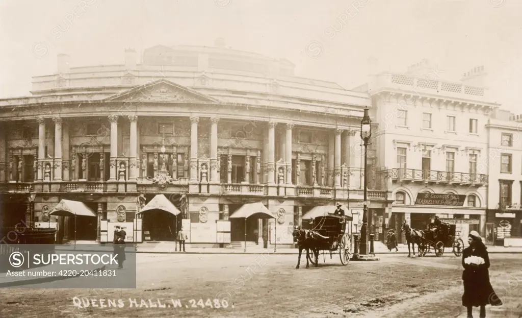 Queen's Hall and St George's Hall in Langham Place, London, England     Date: 1900s