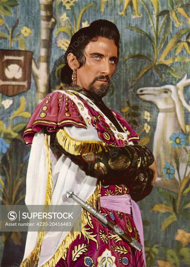 PETER WILTON CUSHING  British actor famous for appearing in Hammer Horror films, in Star Wars and as a cinematic Dr Who, pictured as Sir Palomides in the film, The Black Knight.     Date: 1913 - 1994