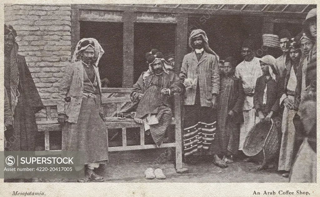 An Arab Coffee House in Baghdad, Iraq     Date: circa 1910s