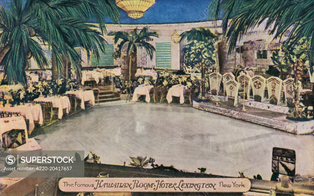 The Hawaiian Room at the Hotel Lexington, New York City, America     Date: c. 1930s