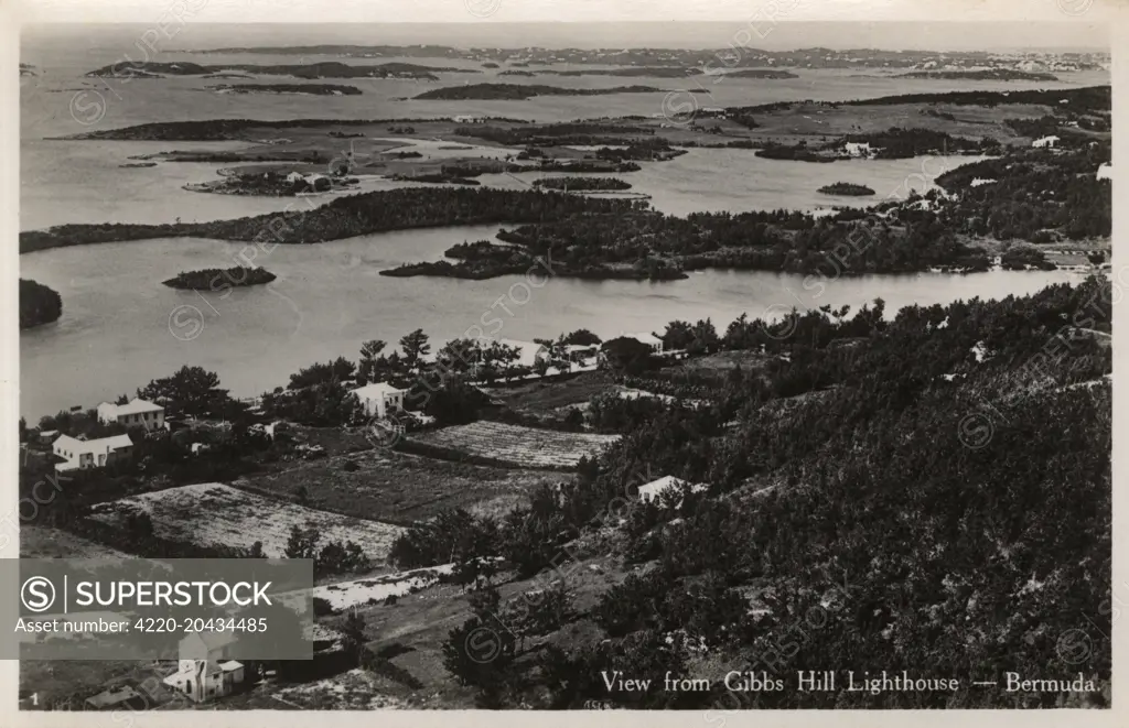 View from Gibbs Hill Lighthouse - Bermuda     Date: circa 1930s