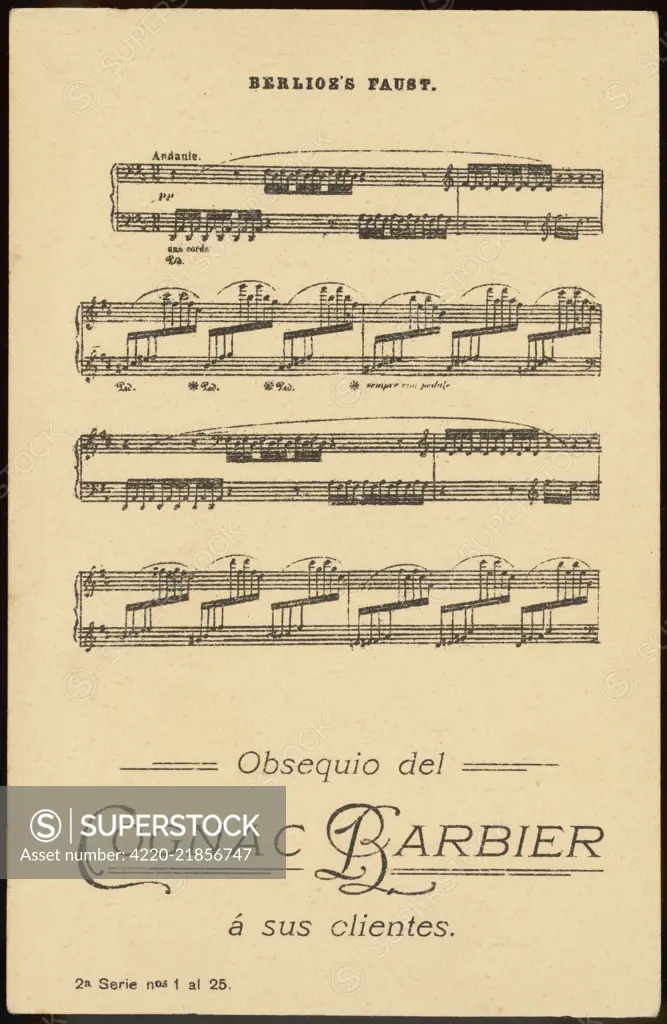 part of the score of Berlioz's  'La Damnation de Faust', first  performed in December 1846,  and later turned into an opera       Date: 1846