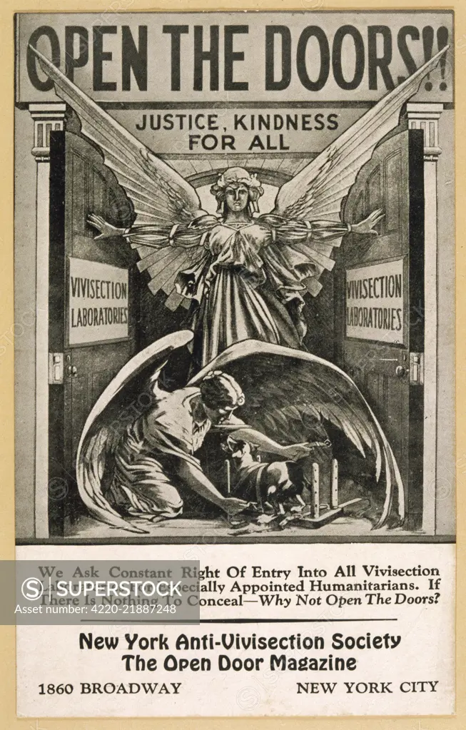 An American anti-vivisection  poster         Date: Twentieth century