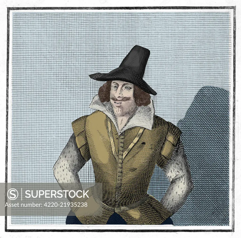 Guy Fawkes (1570-1606) - member of a group of provincial English Catholics who planned the failed Gunpowder Plot of 1605.     Date: circa 1606