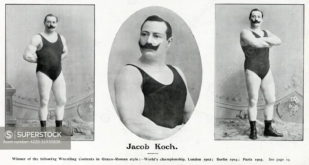 Jakob Koch (1871 - 1918), German amateur wrestler.     Date: 1905