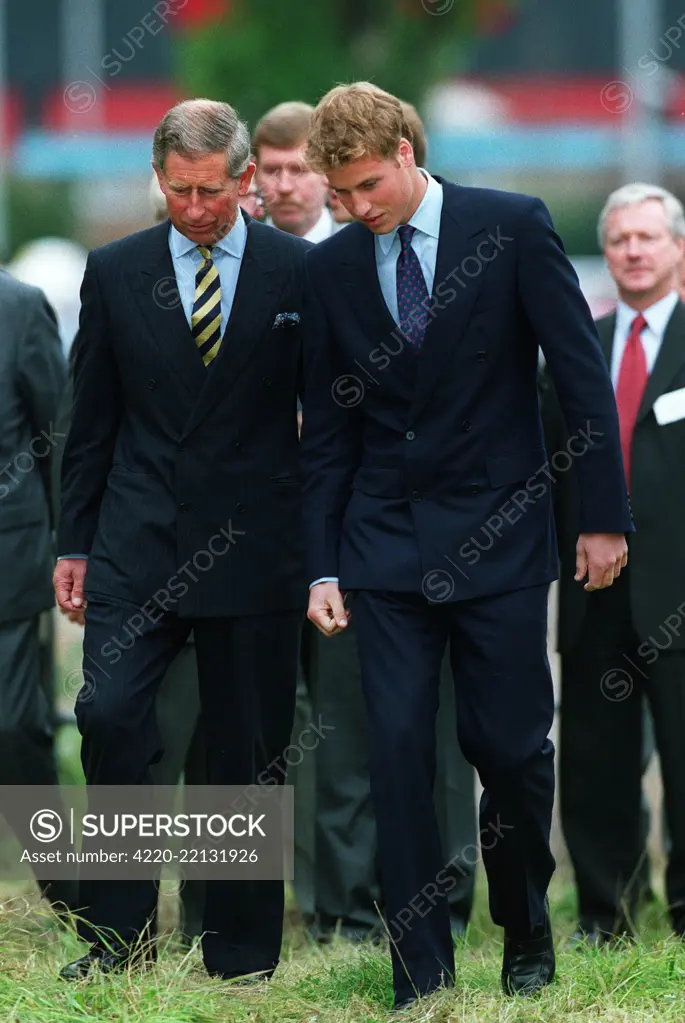 Prince Charles and his son, Prince William.  21 September 2001