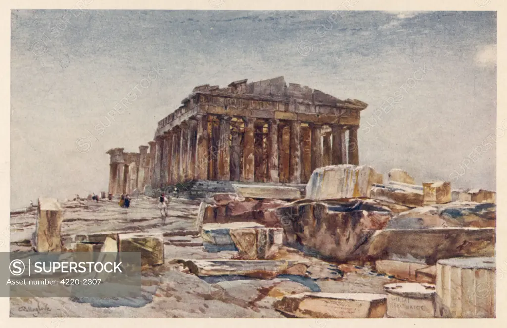 The Parthenon from thePropylaea (early morning)Date: 1906