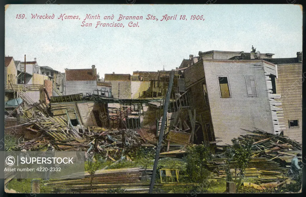 The city devastated : the scene at 9th and BrannonstreetsDate: April 1906