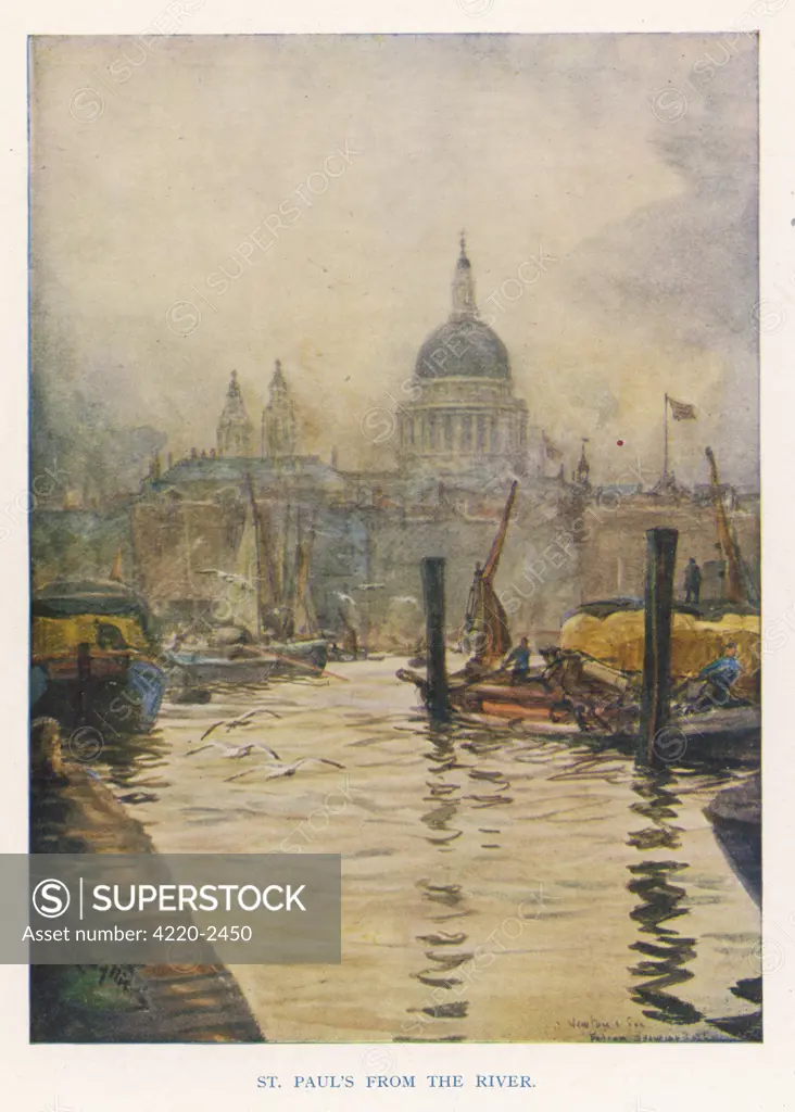 St. Paul's from the Thames. Date: 1910