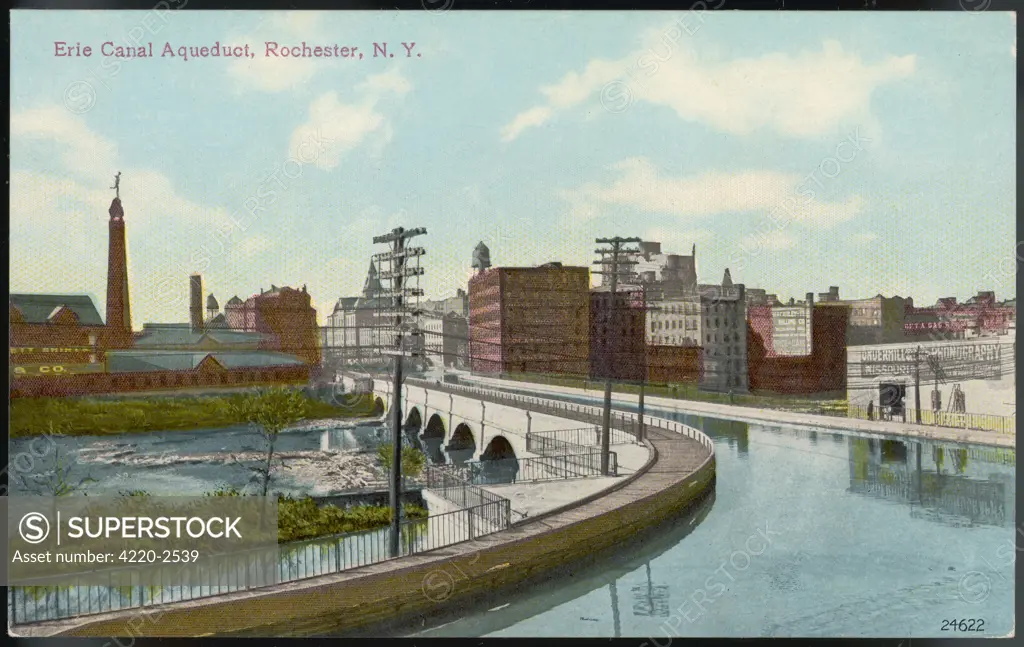 ERIE CANAL The canal aqueduct atRochester, New York Date: circa 1910