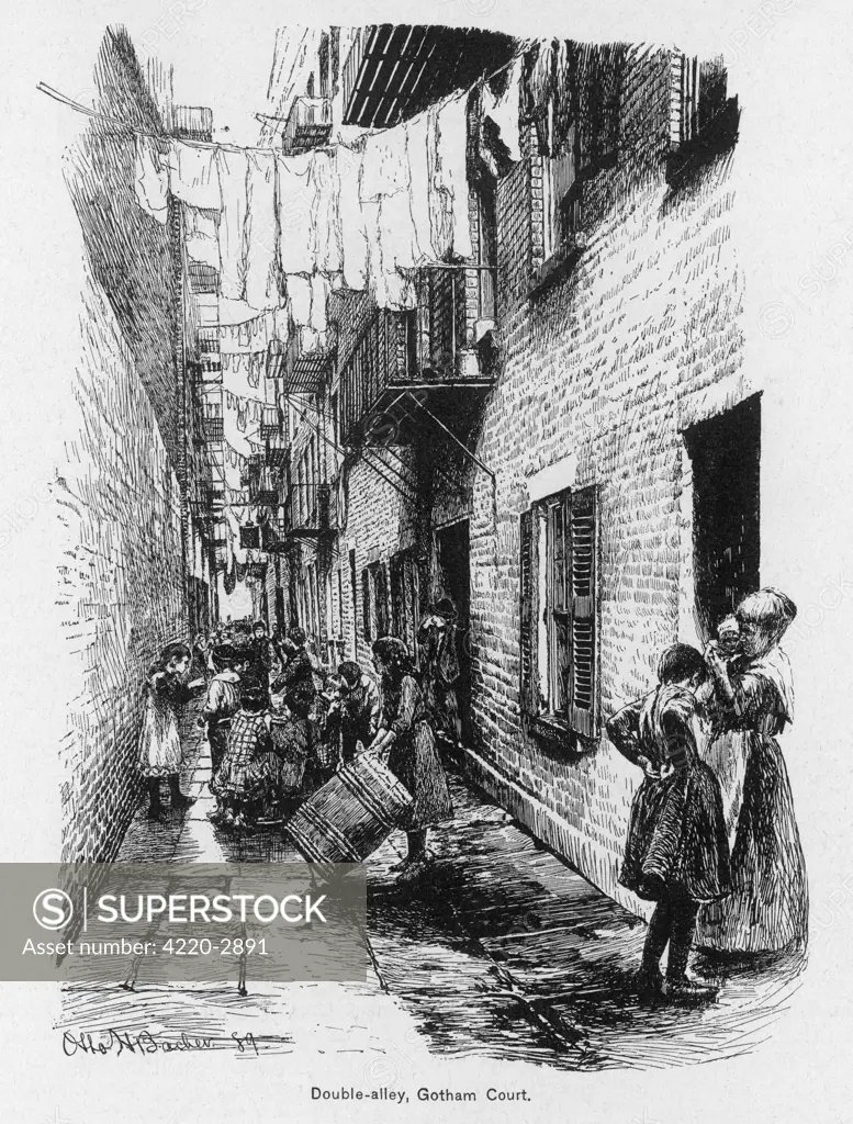 New York:Double Alley,Gotham Court Date: 1889