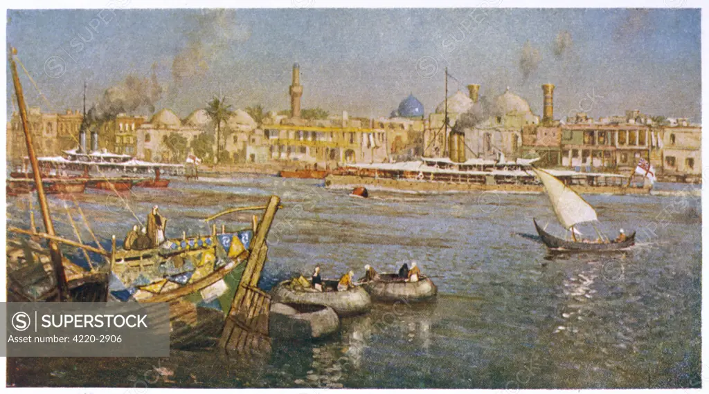 Baghdad:view of the riverDate: 1918
