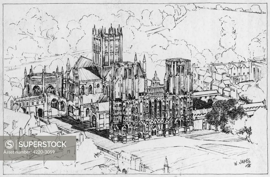 A slightly elevatedview ofthis famous cathedral. Date: 1928